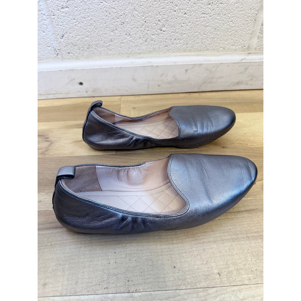 COLE HAAN pewter silver metallic gray 100% leather flex loafer flats - Picture 6 of 8